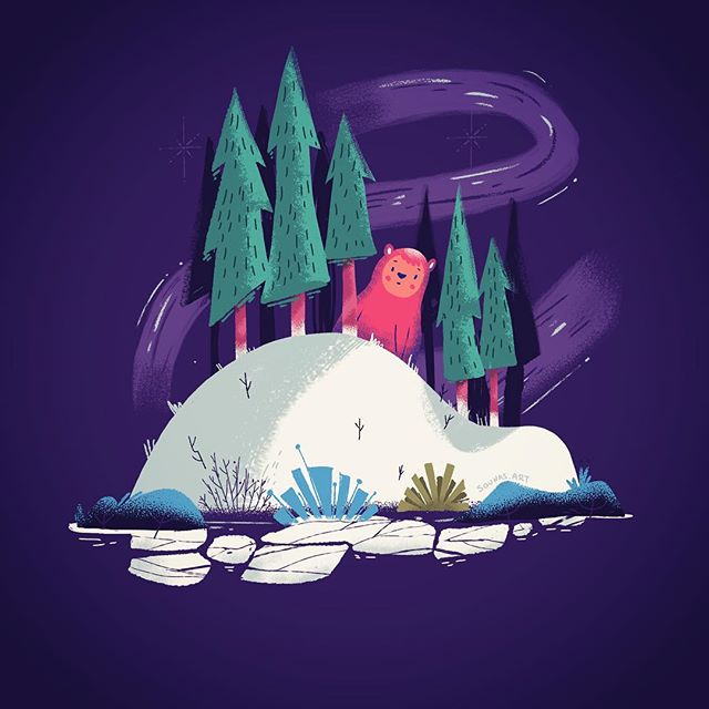 #ipadart #illustration #bear #winter #timelapse #procreate
