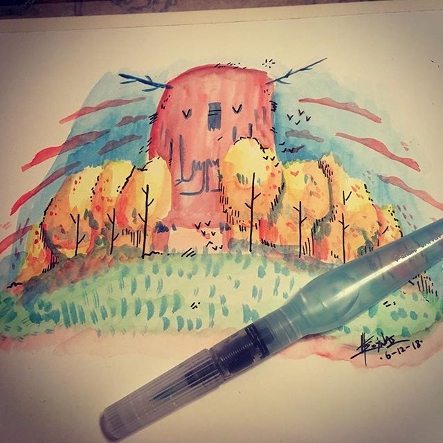 Watercolour test #monster #εικονογράφηση #ακουαρέλα #watercolor #doodle