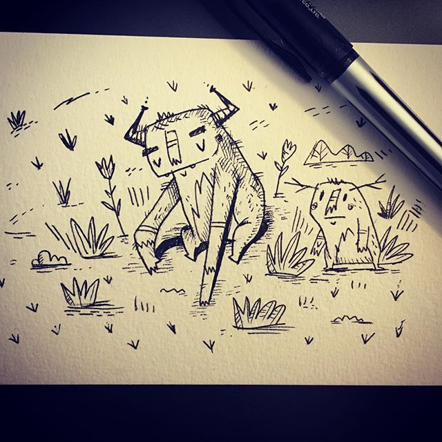 #ink #drawing #doodle #instagram #sketchbook #pen #εικονογράφηση #σχέδιο #σκίτσο #monster #μελάνι #illustragram