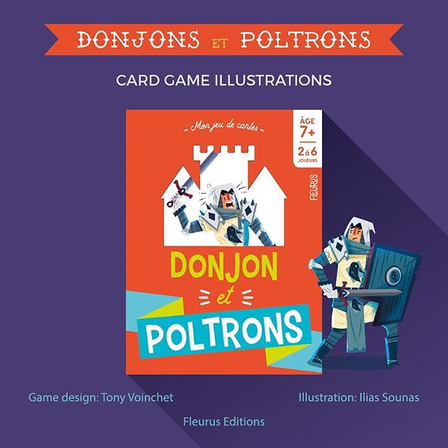 Illustrations for french card game "Donjon et Poltrons" by Fleurus Editions.Art by Ilias Sounas and Game Design by Tony Voinchet.  A card game for ages  7 and up, for 3 to 5 players.#cardgame #illustration #character_design #εικονογράφηση #illustragram #boardgameart #monsters #fantasy #rpg #dungeon