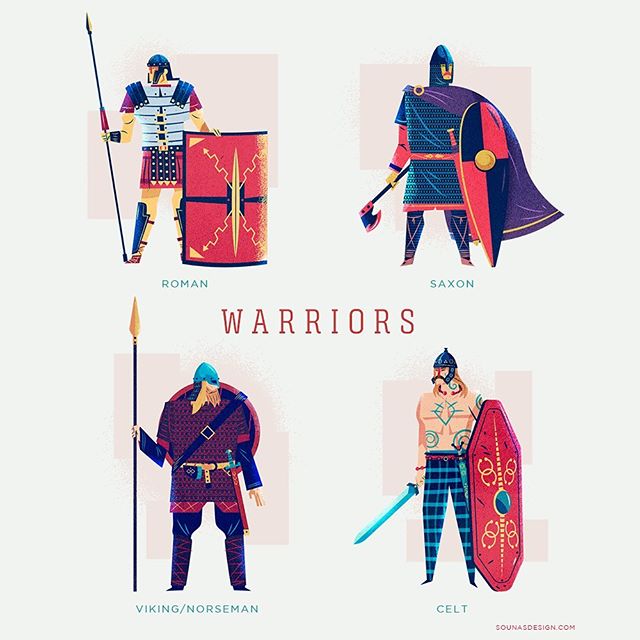 :::Warriors-Πολεμιστές::: #saxon #roman #celt #viking #norse #warriors #adobedrawing #vector #greekdesign #greekillustrator #sounas #εικονογράφηση