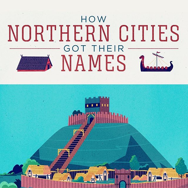 :::How Northern Cities got their names- part 2:::Illustration project based on famous cities & towns name origin, for TransPennine Express train company.#vector #illustration #train #city #celt #history #adobeillustrator #ukhistory