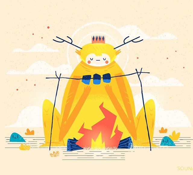 :::Campfire Monster::: This is a vector illustration I made in Adobe Illustrator for fun. I have many draft sketches with monsters, which I am turning to vector art. - - - - - - - - - - - - - - -#monster #character_design #greekartist #greekdesigners #εικονογράφηση #vector #adobedrawing #adobeillustrator #sounas #illustragram #illustration #illustragr