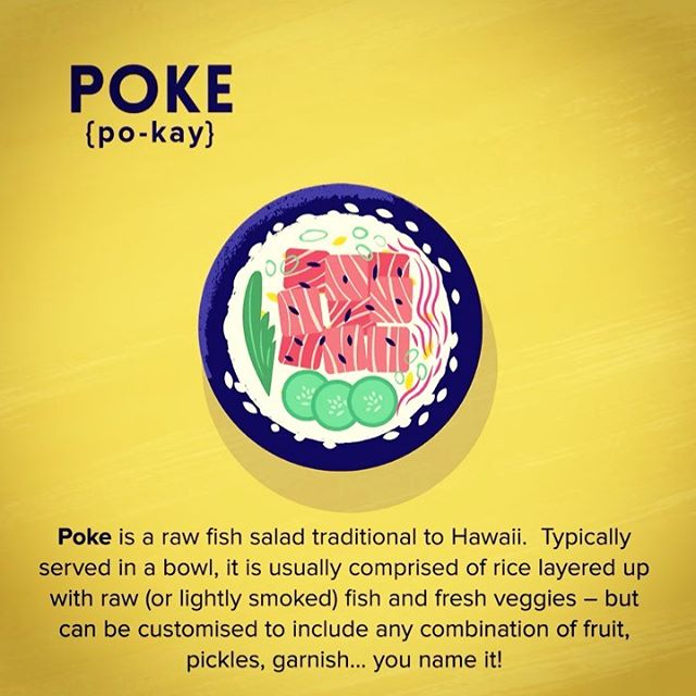 :::Poke food illustration::: #vector #gif #foodillustration #poke #Hawaii #cuisine