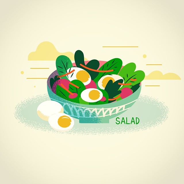 Egg salad -vector illustration #vector #salad #foodillustration #egg #adobedrawing #illustration