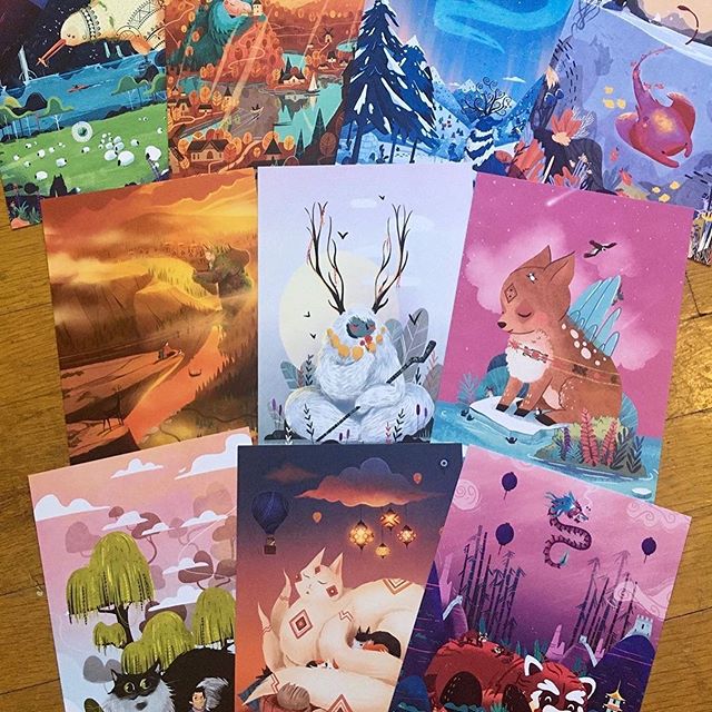 Posted @withregram • @treksalot13 Yay!  The first 10 postcards / 5x7 prints have landed in my little raccoon paws! 🦝  Embrace the written word and connect with friends and family around the globe or just frame them like I do 🥳. Whatcha think!.These aren’t in the #etsy shop yet, but should be in a day or two 😀. Treksalot dot com or bio link it y’all!.#postcard #sayhello #artprint #artforsale #etsyprints #etsyshop #etsyseller #etsysellersofinstagram #treksalot #homedecor #animals #monsters #illustration #cute #love #friends #handmade #newzealand #latvia #sweden #belize #norway #bulgaria #chile #newyork #turkey #china #smallbusiness #standwithsmall