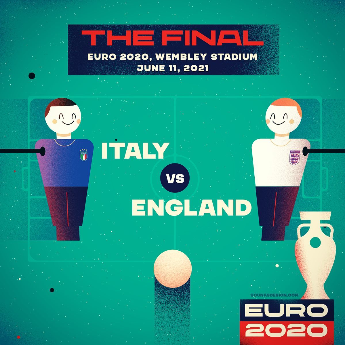 :::Euro 2020-The final match: Italy-England:::..#fussball #game #final #euro2020 #italy #england #cup #εικονογράφηση #sounasart #illustration #football #wembleystadium