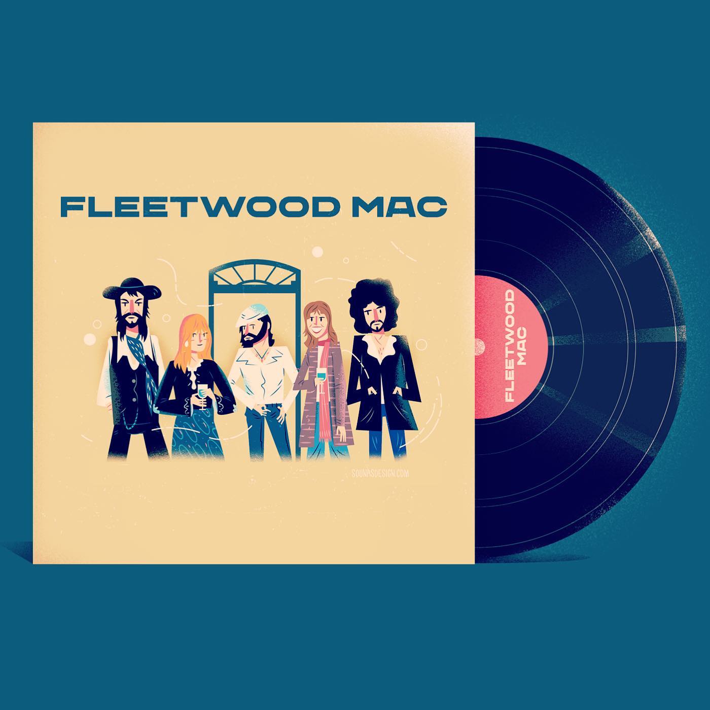 :::Fleetwood Mac music band:::..#illustration #fleetwoodmac #musicillustration #vinyl #musicrecord #coverart #εικονογράφηση #sounasart