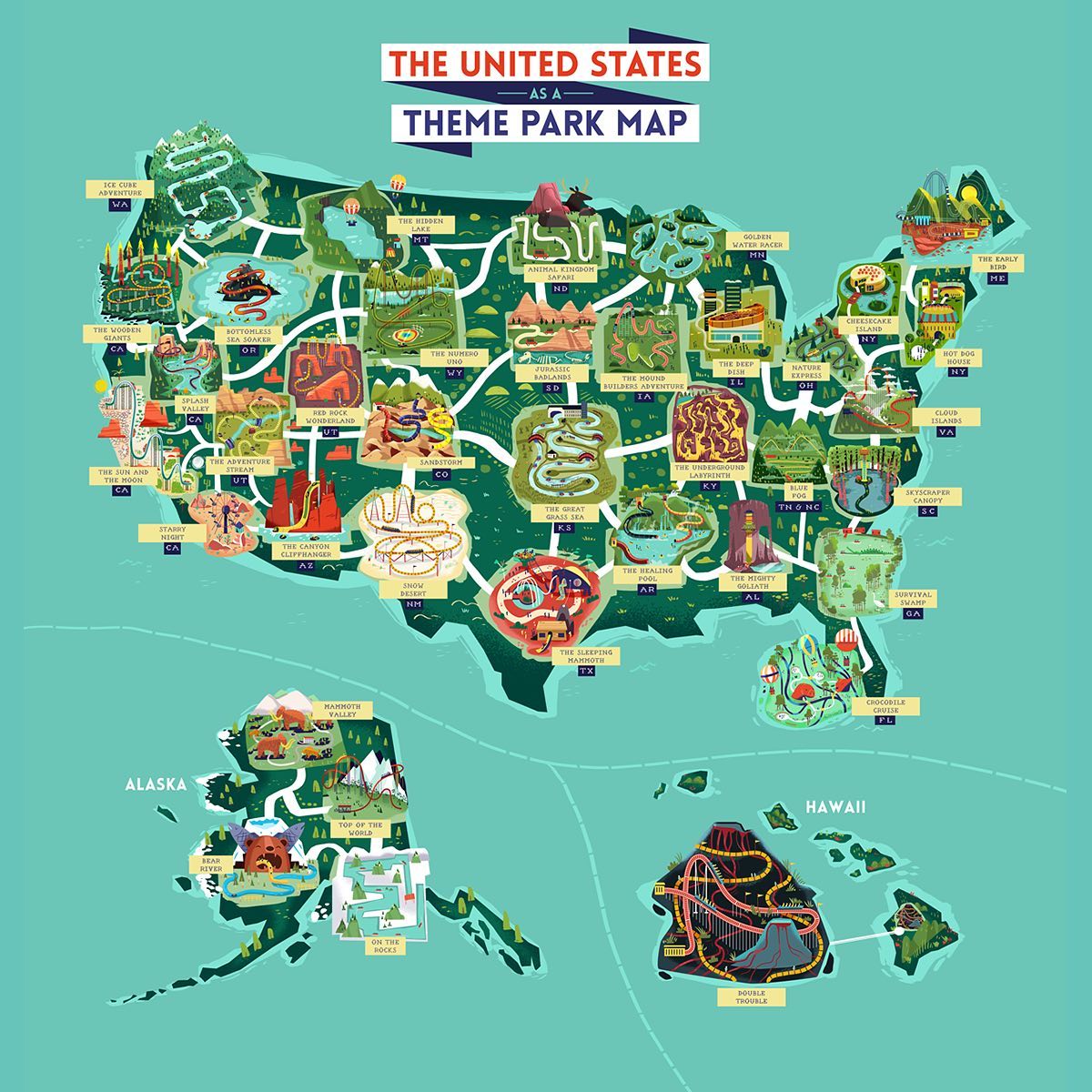 :::The United States as a Theme Park- map design:::...Illustrated map I designed for NeoMam agency..#mapdesign #mapillustration #mapillustrator #graphicdesign #illustratedmap #usamap #themepark #εικονογράφηση #sounasart #illustration #σχεδίαση_χάρτη