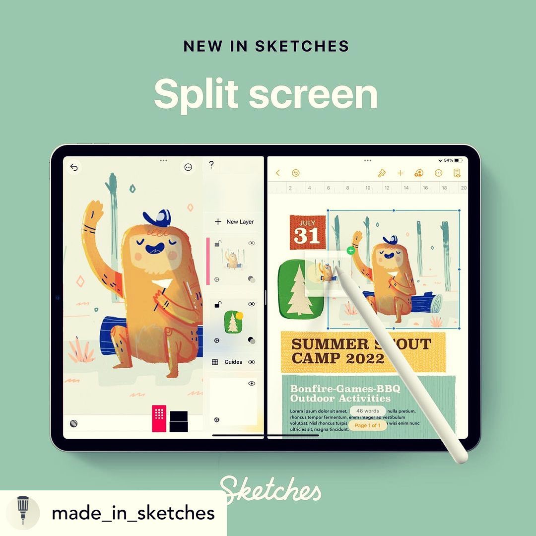 New version of Sketches app has new great features like split screen and brush preview. You can download from App Store 😀😀Posted @withregram • @made_in_sketches #tayasuisketches #tayasui #sketches #update #new #iosapp #sk #splitscreen #splitview #iosfeatures #appupdate Great character by @sounas_ilias