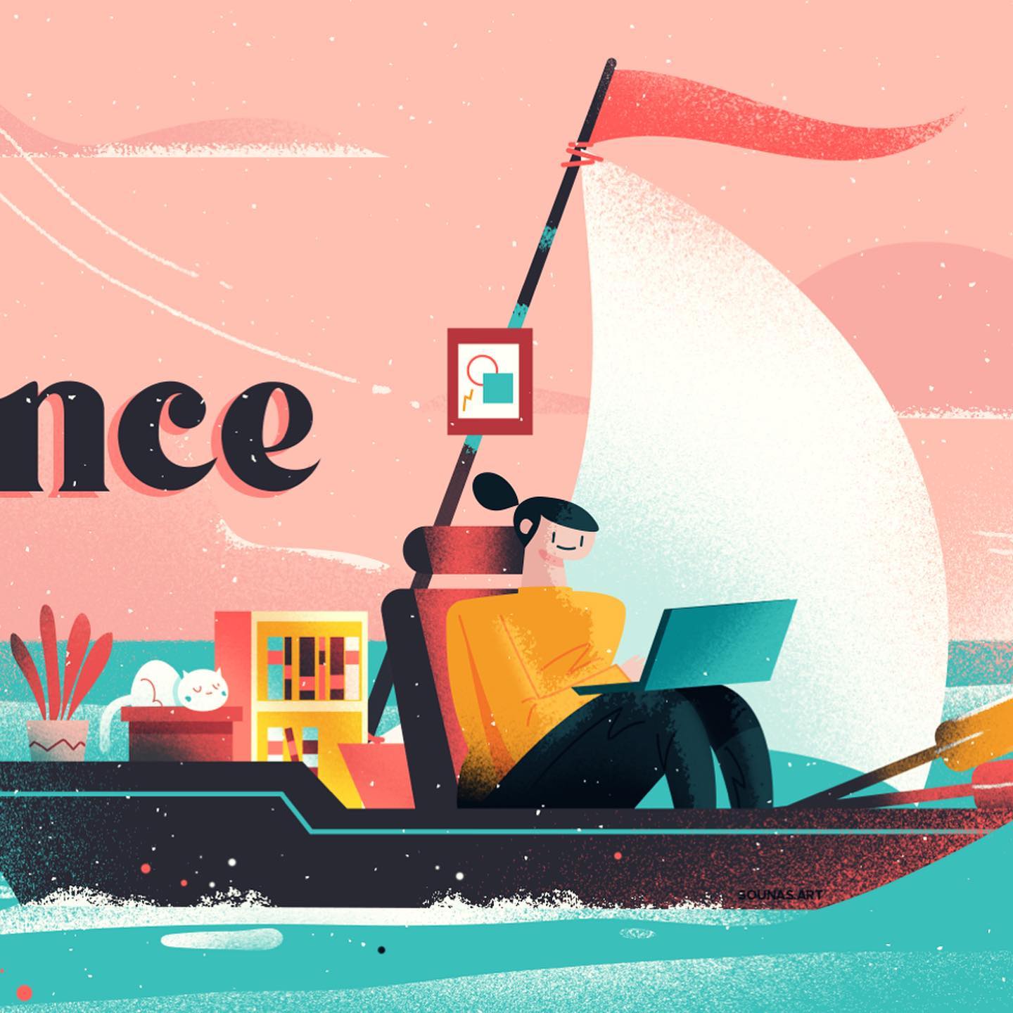 :::Go Freelance - editorial illustration:::..Adobe Illustrator + Photoshop..#editorialillustration #illustrationoftheday #sail #boat #voyage #childrenbookart #sounasart #adobeillustrator #adobephotoshop #εικονογράφηση #sea #freelance
