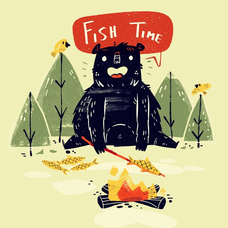 :::Fish Time:::..Tayasui Sketches on ipad.#tayasuisketches #illustration #doodleart #sketch #madewithsketches #bear #childrenbookillustration #happyart #sounasart #εικονογράφηση