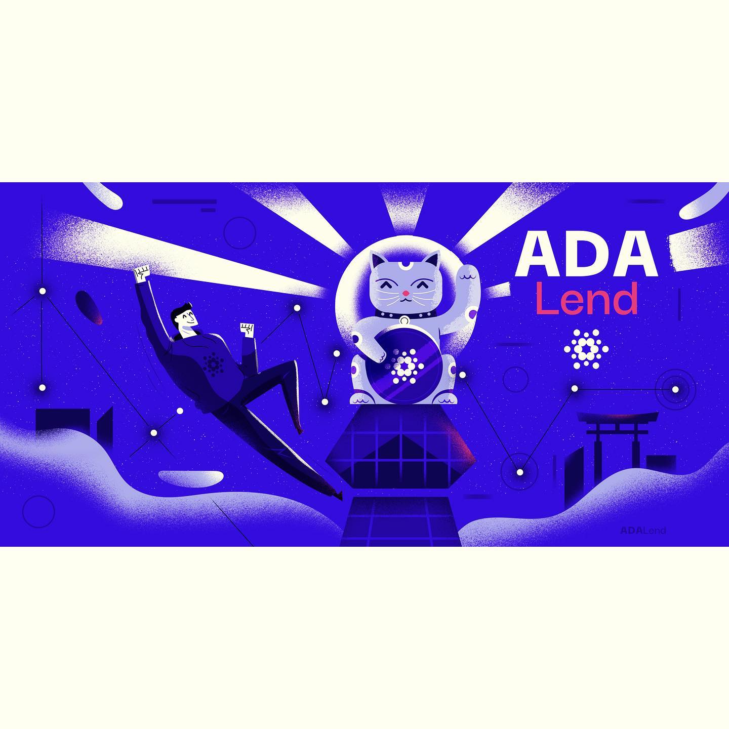 :::Crypto in Japan - efitorial illustration for ADA Lend:::..Adobe illustrator + Photoshop.#crypto #ada #cardano #japan #luckycat #cat #illustration #editorialillustration #sounasart