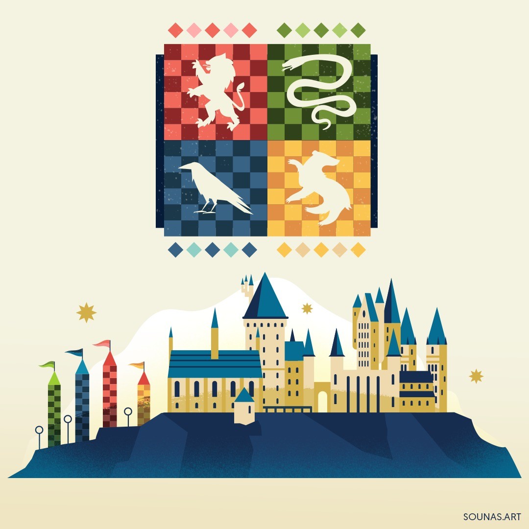 :::Hogwarts Houses:::Graphics for infographics and maps (via Neomam Studios)...Adobe Illustrator..#hogwarts #castle #vectorgraphics #illustration #infographic #harrypotter #sounasart #εικονογράφηση #vectorart