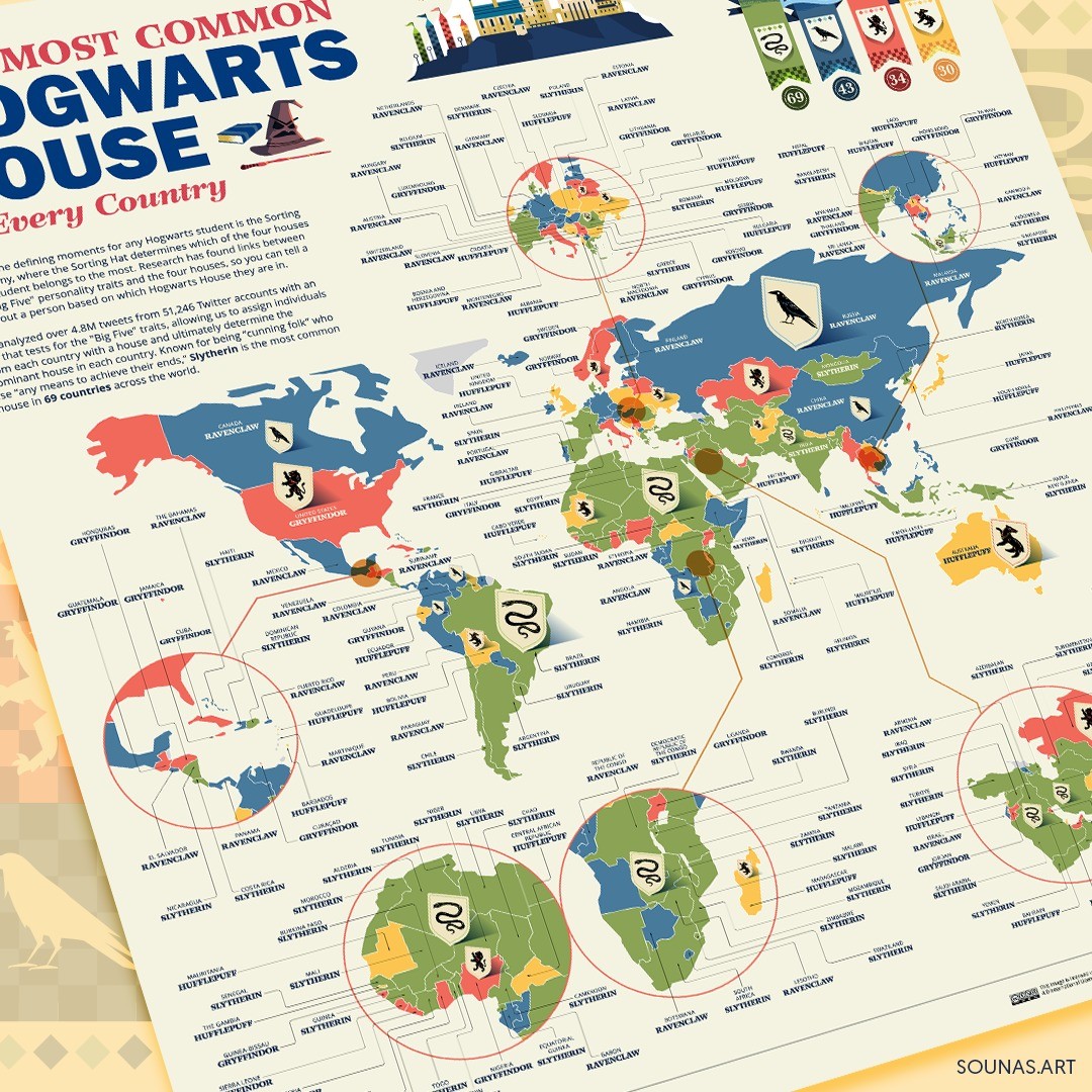 :::Hogwarts Houses in maps:::Maps design and infographics (for Neomam Studios)..Adobe Illustrator..#mapdesign #hogwartshouses #usamap #vectorart #vectordesign #adobeillustrator #harrypotter #infographicdesign #sounasart